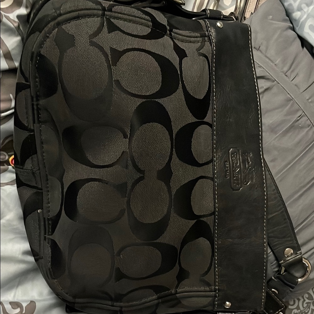 Coach Black Signature Messenger Bag